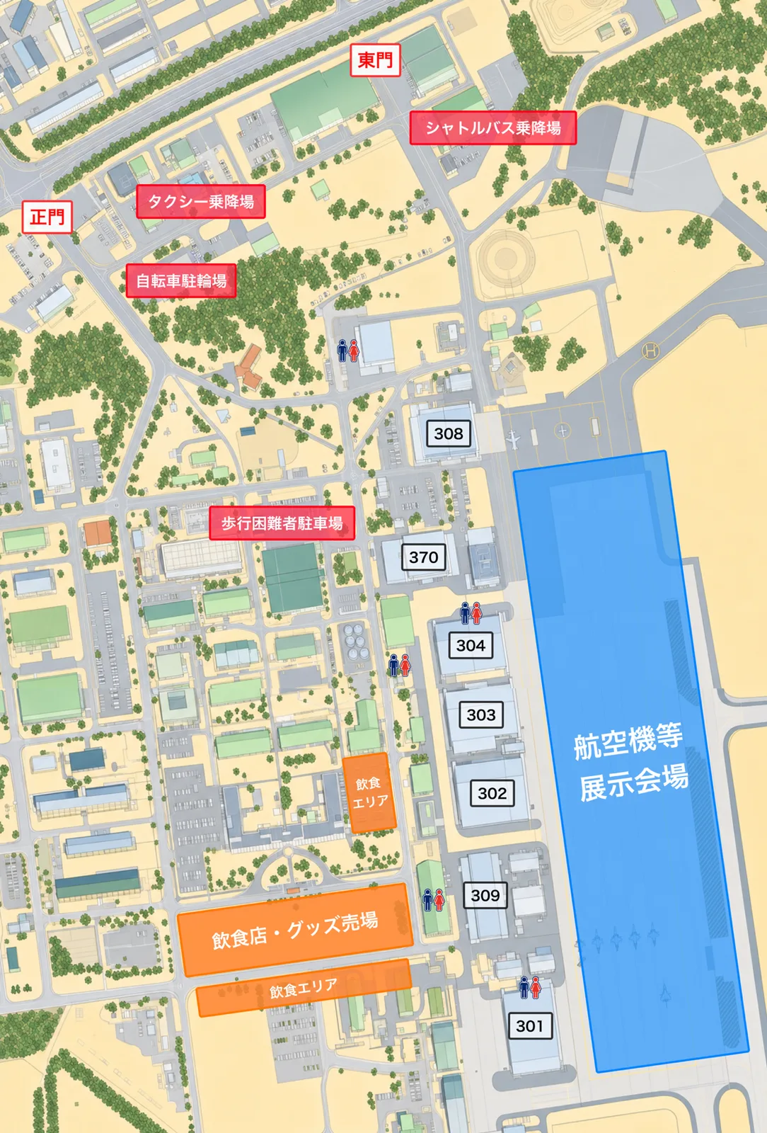 2026年千歳のまちの航空祭の会場マップ